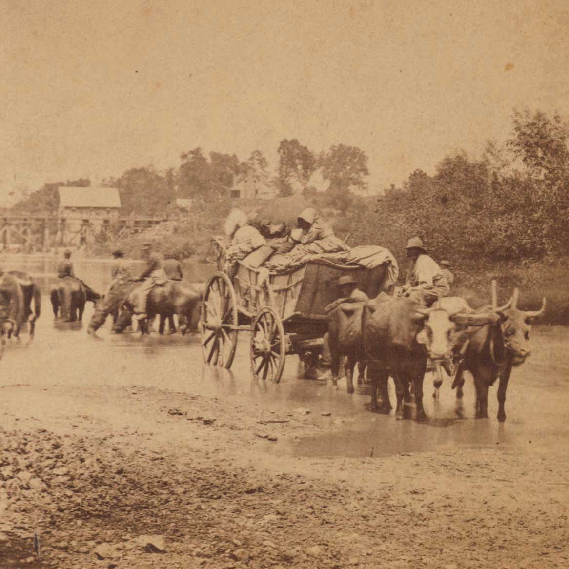 'Fugitive Negroes, fording Rappahannock,' August 1862