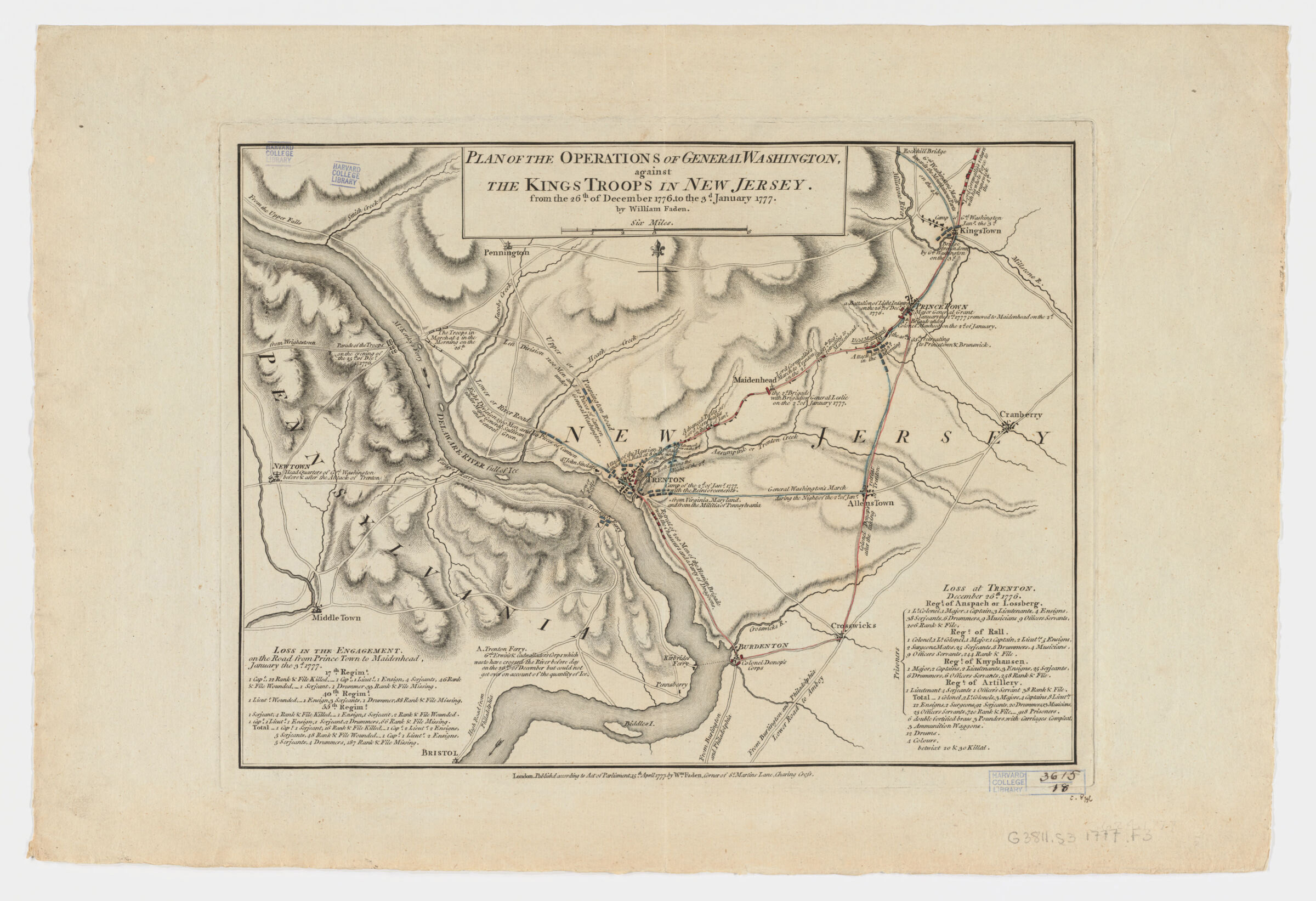 "Plan of the operations of General Washington against the Kings troops in New Jersey"