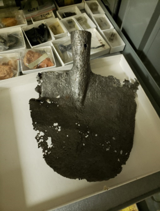 Shovel head excavated at Yorktown Battlefield