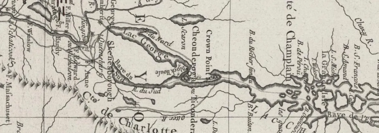 This is an image of a map detailing Fort Ticonderoga's landscape.