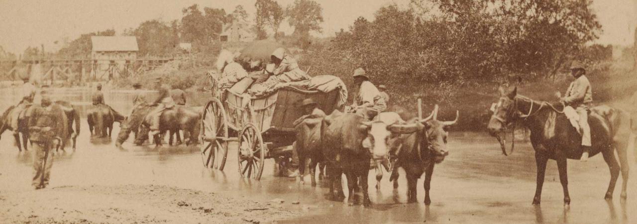 A detail from Timothy H. O'Sullivan's 'Fugitive Negroes, fording Rappahannock'