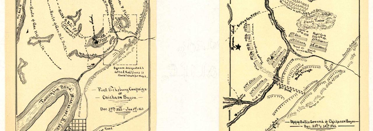 Map of battle ground of Chickasaw Bayou, Dec. 28th and 29th 1862 Enlarged and drawn by E. A. Munn from Gen. Morgan's map.