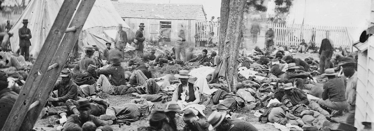 Thi photo depicts Savage's Station— a Union hospital—  overrun by Confederate troops.