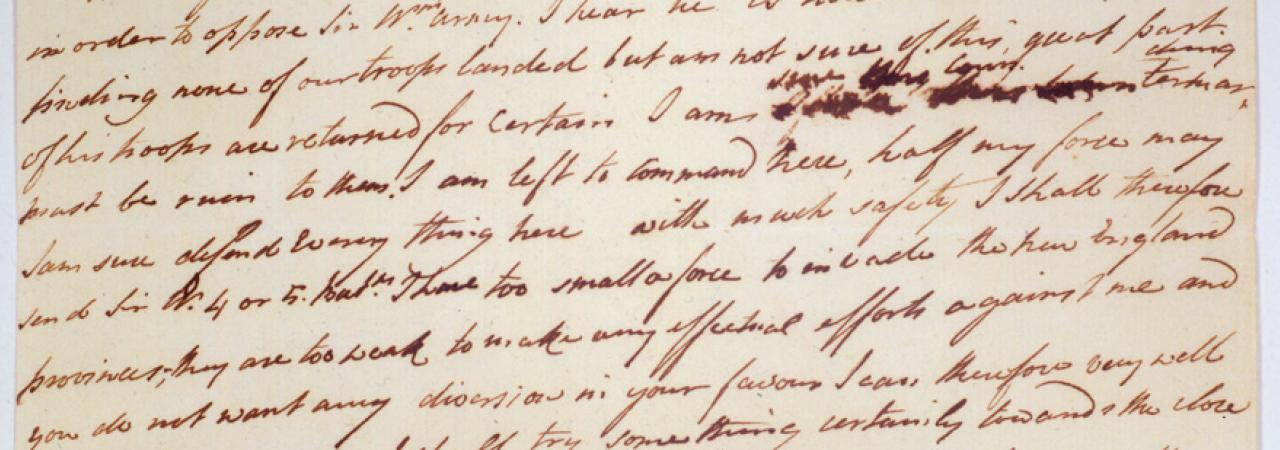 A handwritten letter from Henry Clinton to John Burgoyne