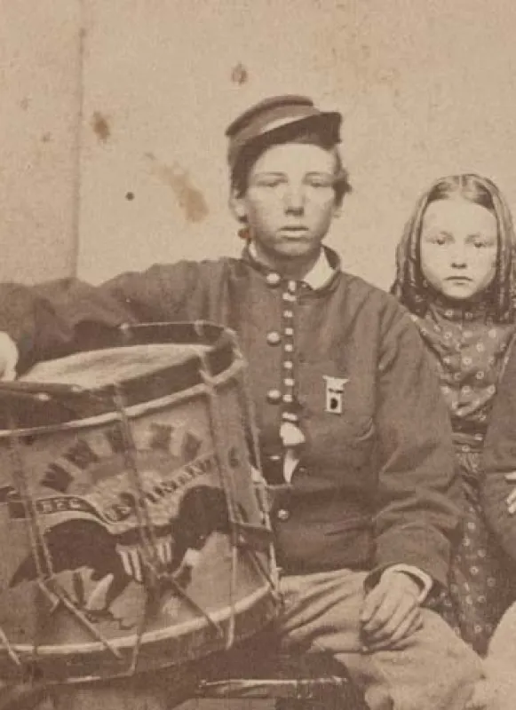 Portrait of the Burton family and their son, a Union drummer boy, LOC
