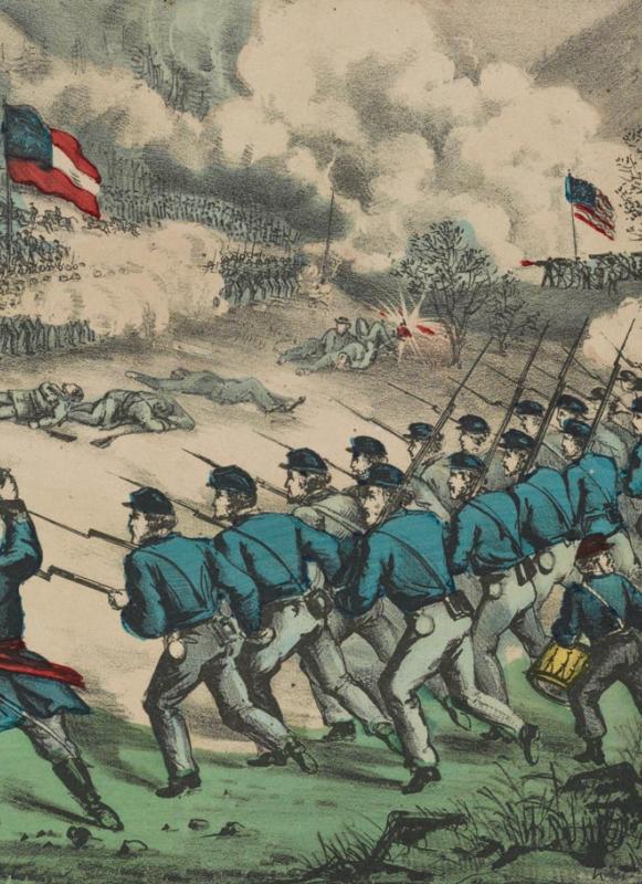 Currier & Ives "The Battle At Cedar Mountain, Aug. 9th. 1862"