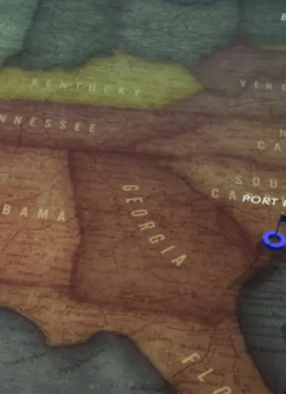 Screenshot of the entire Civil War animated map