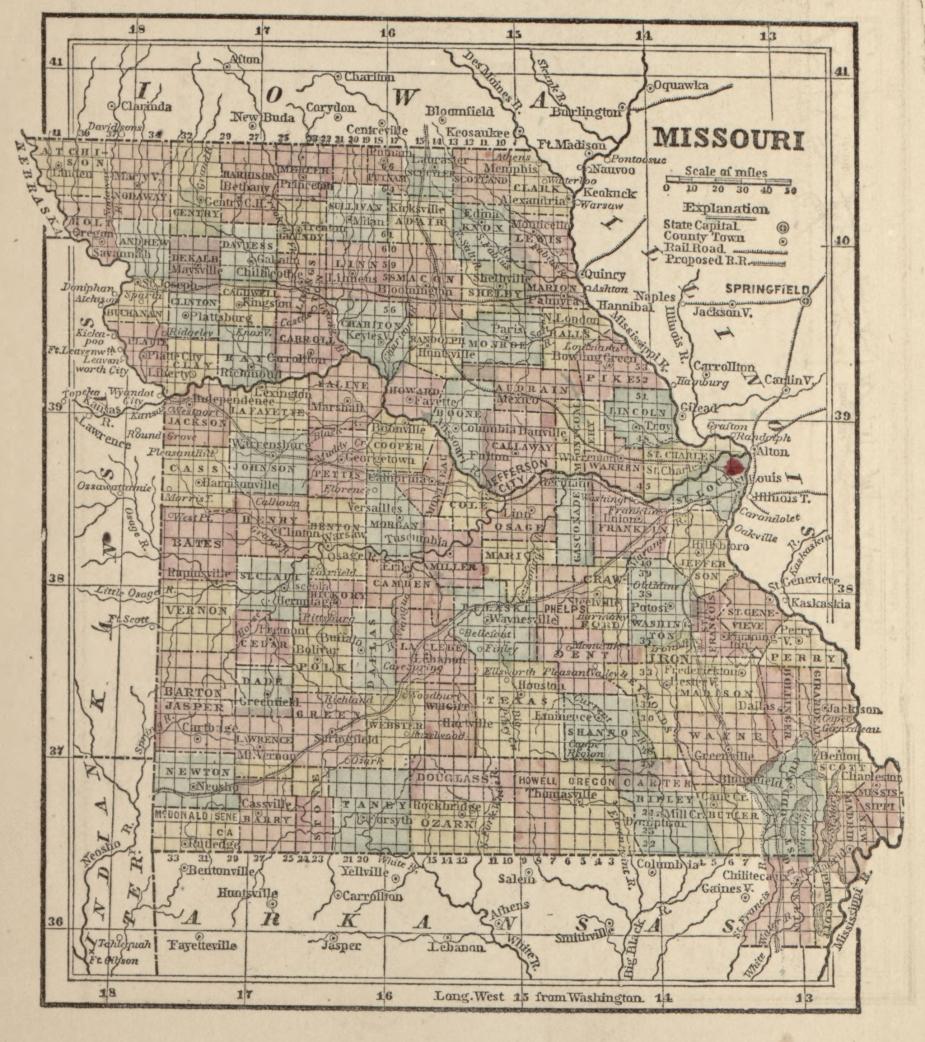 Old Maps Of Missouri Historical Map of Missouri | American Battlefield Trust