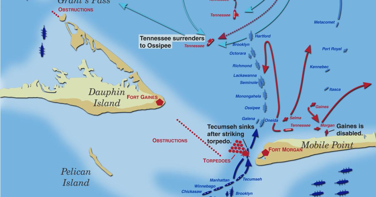 Mobile Bay Map   Mobile Bay August 5 1864 (June 2020) 