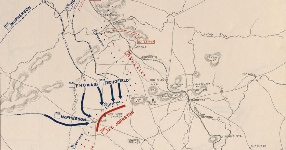 Historical Map of New Hope Church, Pickett's Mill, and Dallas ...