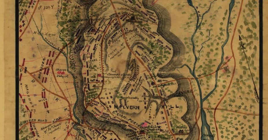 Plan of the battle of Malvern Hill, Virginia. Fought June 30th and July ...