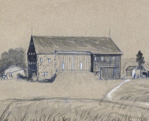 Richard Holland of the 9th Massachusetts Battery’s1884 sketch of Spangler's Farm