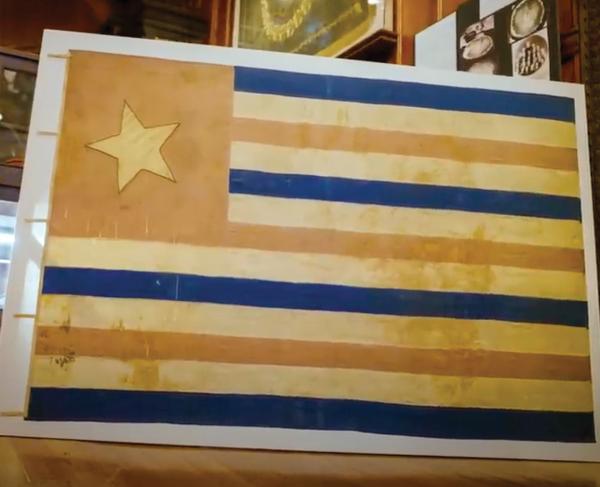 Flag of secession that flew over New Orleans on January 26, 1861, when Louisiana seceded from the Union.