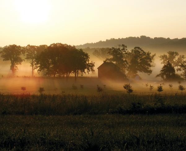 Gettysburg Battlefield at sunset