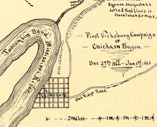 Map of battle ground of Chickasaw Bayou, Dec. 28th and 29th 1862 Enlarged and drawn by E. A. Munn from Gen. Morgan's map.