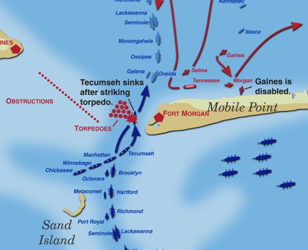 what caused the battle of mobile bay