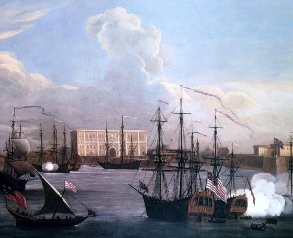 The British Army In Boston American Battlefield Trust   Ships In Bombay Harbour%2C 1731 