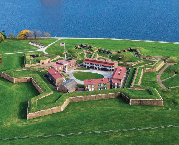 An aerial view of Fort McHenry National Monument and Historic Shrine