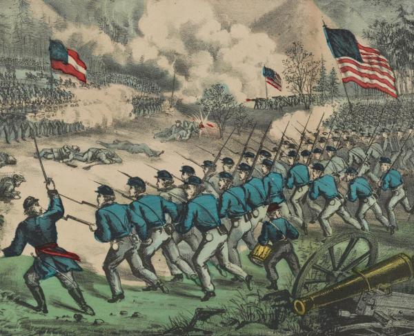 Currier & Ives "The Battle At Cedar Mountain, Aug. 9th. 1862"
