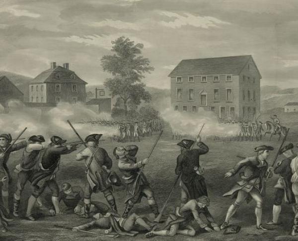 An illustration of the Battle of Lexington