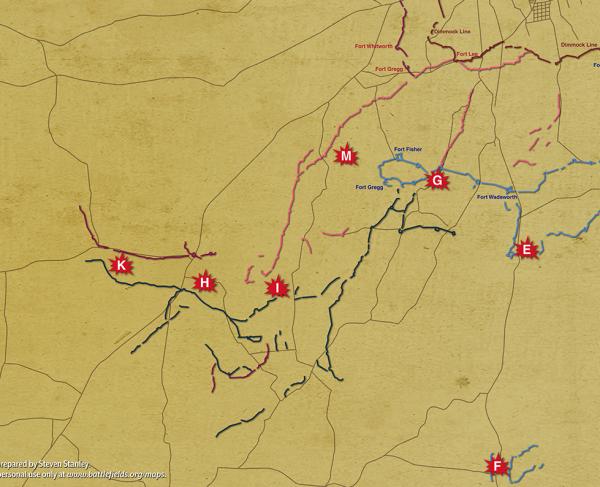 Siege of Petersburg Battle Map