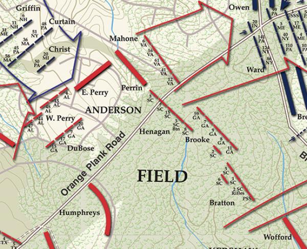 battle of the wilderness civil war map