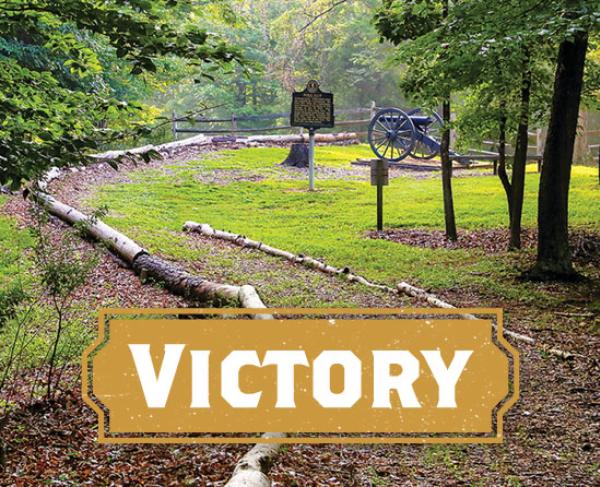 Mill Springs Battlefields with the word 'Victory' atop it