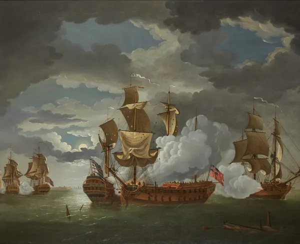 Painting of the action during the Battle of Flamborough Head