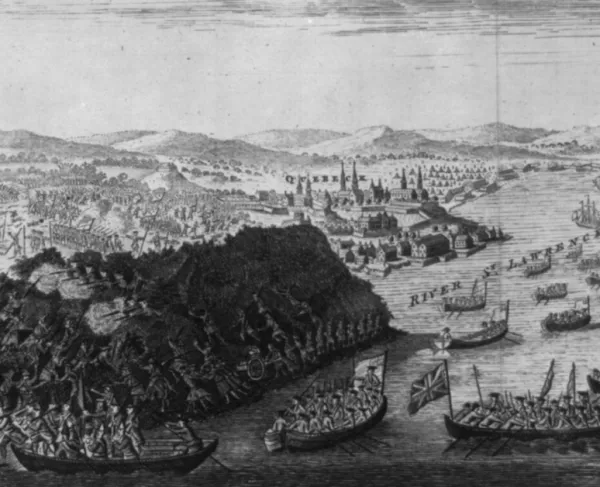 Engraving of a battle.