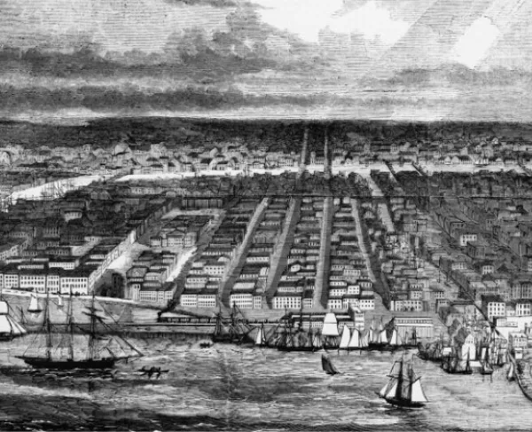 This is a photograph of Chicago in 1860.