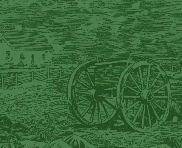 This is a sketch of a cannon stationed on a battlefield.