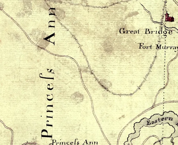 Map of the area surrounding the Great Bridge