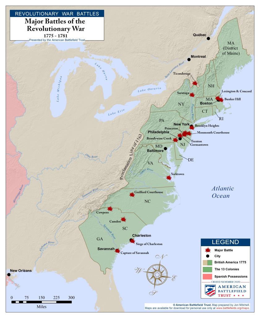 american revolution war map