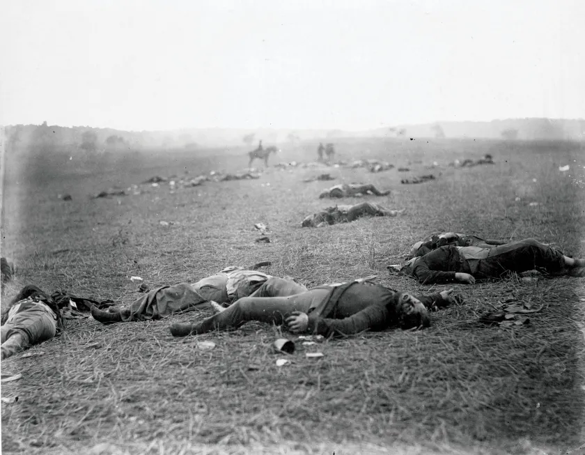 Union dead after the Battle of Gettysburg, Gettysburg, Pa., 1863. Photo by Alexander Gardner.
