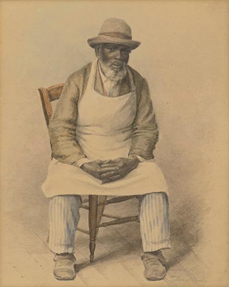 Painting of Claiborne Hines, former enslaved person at Travellers Rest