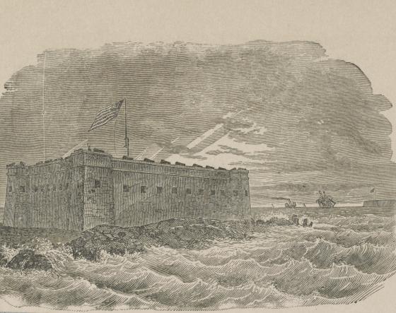 Drawing of Fort Zachary Taylor in Key West, Florida, 1861