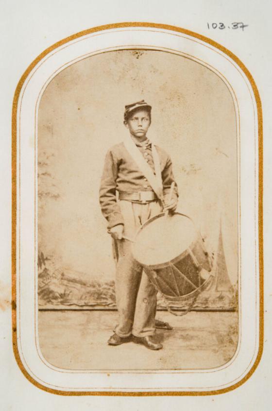 Carte de visite for Private Miles Moore, Musician, circa 1863-1865