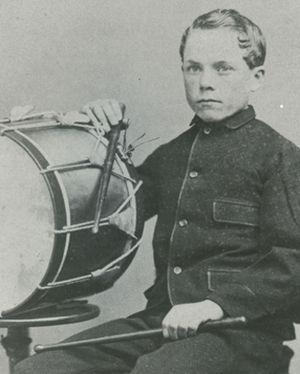 This 1861 Civil War photo shows a powder monkey, a young boy who