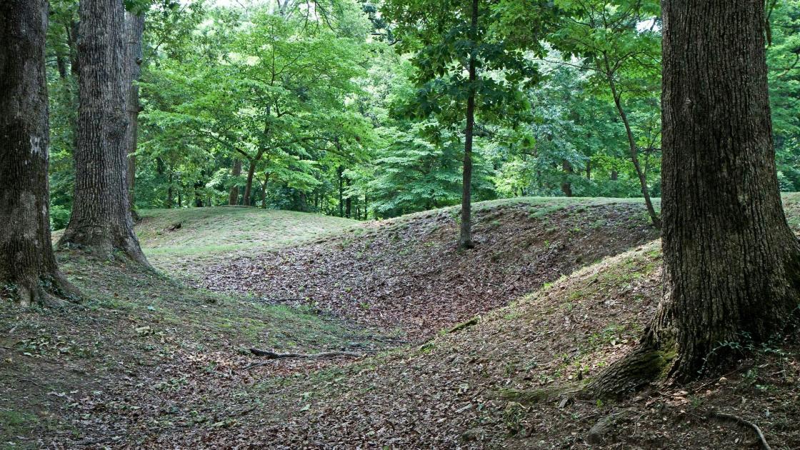 Union earthworks at Fort Hill, Waverly, Tenn.