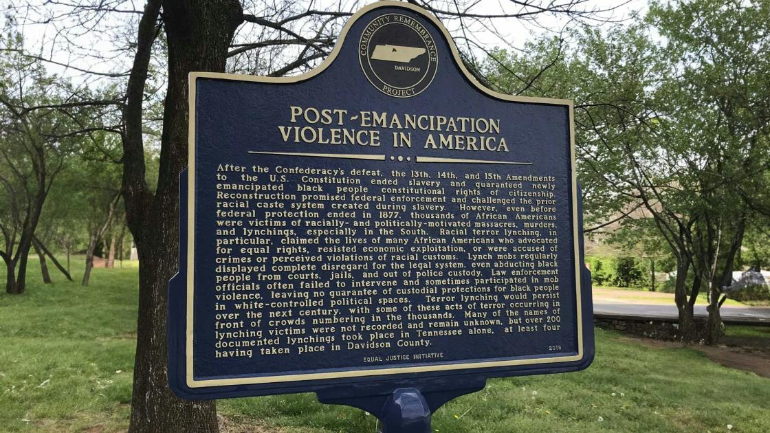Post-Emancipation Violence in America interpretive sign