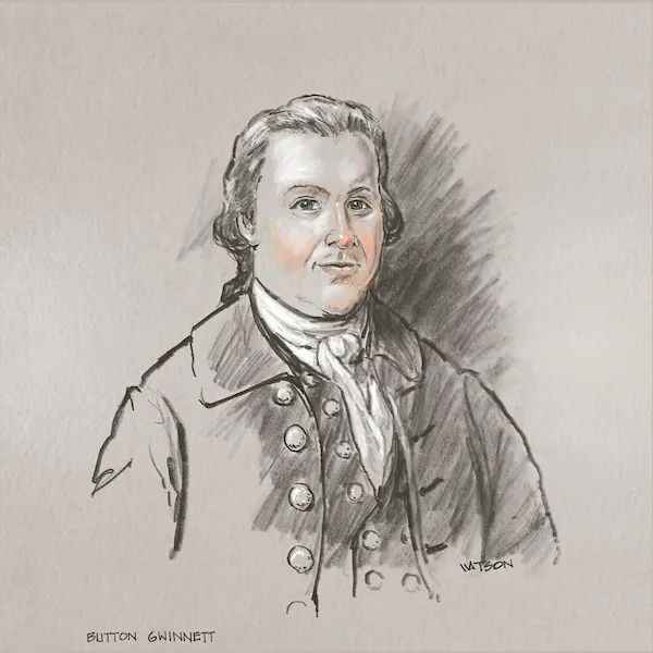 A portrait of Button Gwinnett