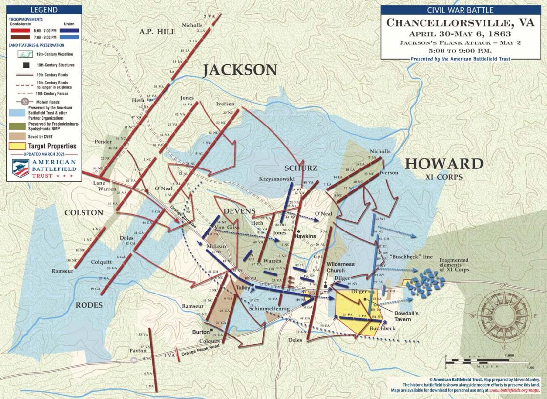 Chancellorsville | Jackson’s Flank Attack | May 2, 1863 | American ...