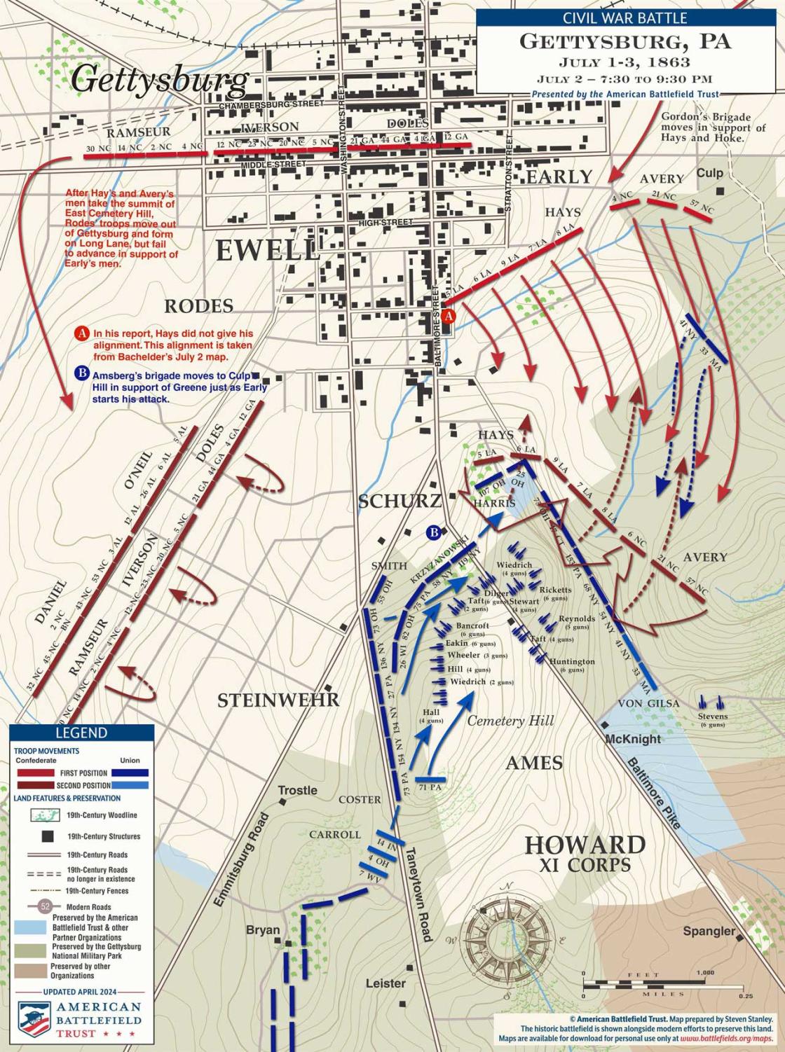 Gettysburg | East Cemetery Hill | July 2, 1863 | 7:30-9:30 am