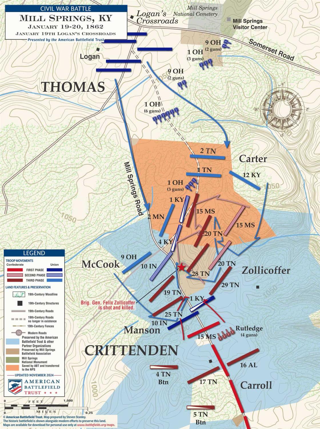 Mill Springs | Logan's Crossroads | Jan 19, 1862