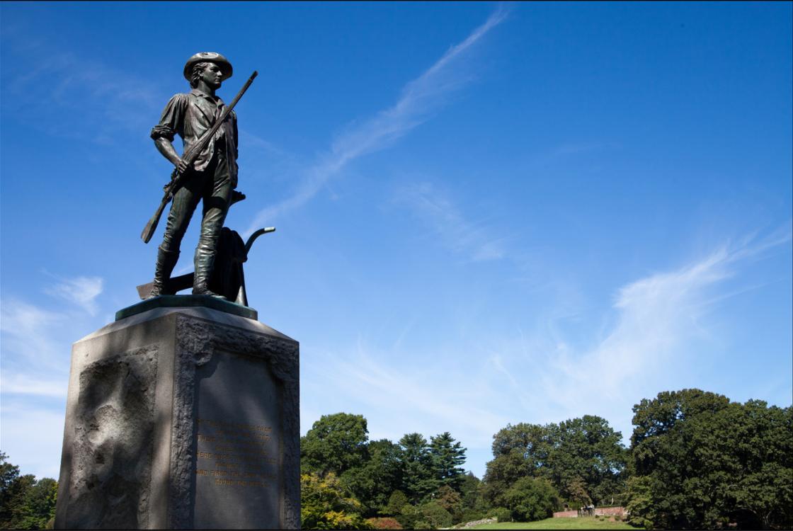 The Minute Men statue by Daniel Chester French (Isaac Davis)