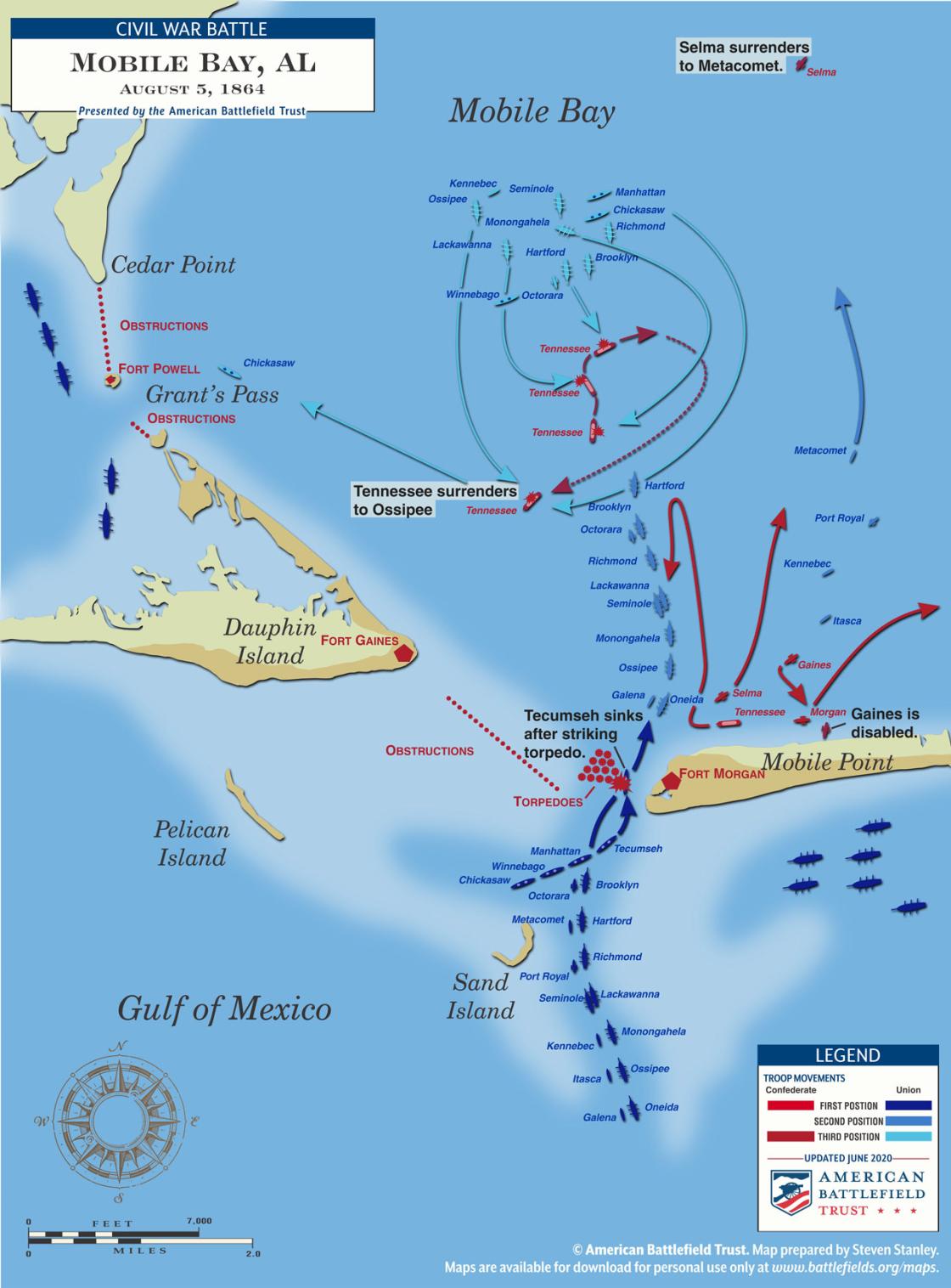 Mobile Bay Map   Mobile Bay August 5 1864 (June 2020) 