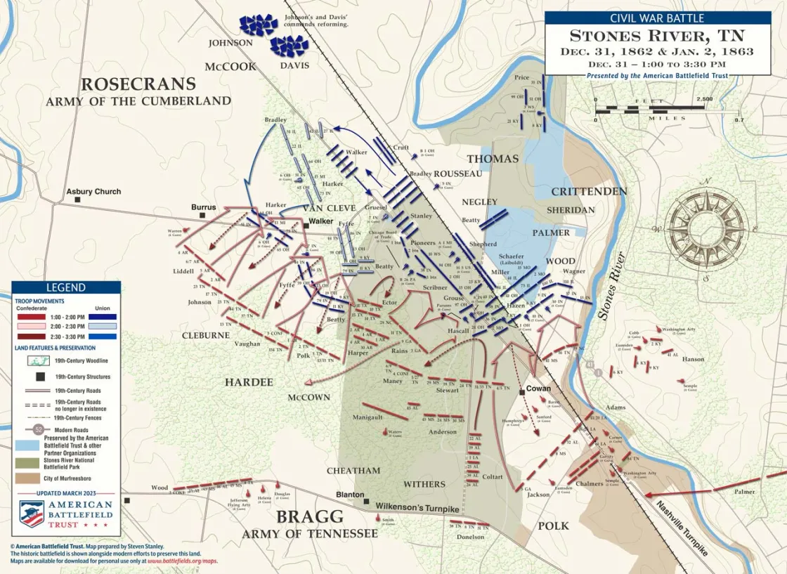 Stones River | Dec 31, 1862 | 1 pm - 3:30 pm (March 2023)