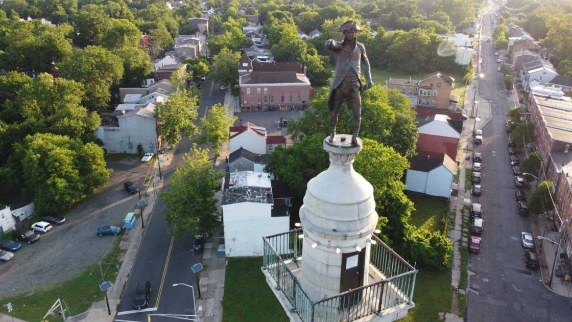 Trenton Battlefield Monument Aerial