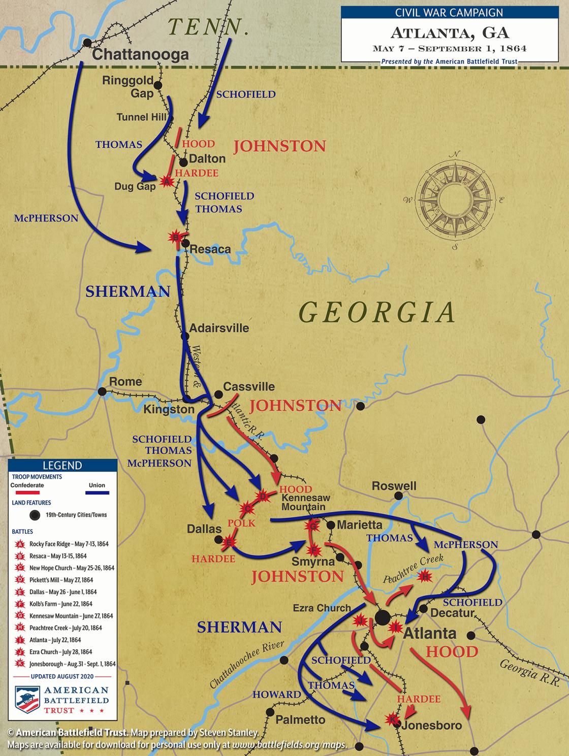 Atlanta Campaign Maps | American Battlefield Trust