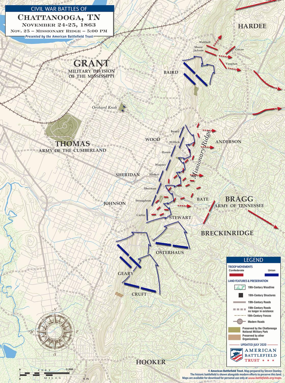 Chattanooga Missionary Ridge November 25 1863 5pm American